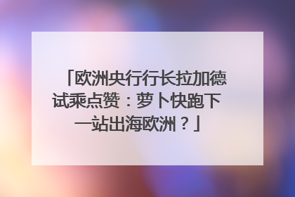 欧洲央行行长拉加德试乘点赞：萝卜快跑下一站出海欧洲？