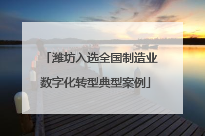 潍坊入选全国制造业数字化转型典型案例