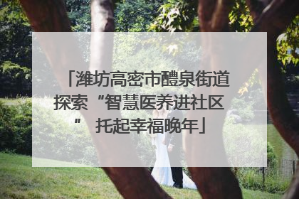 潍坊高密市醴泉街道探索“智慧医养进社区” 托起幸福晚年