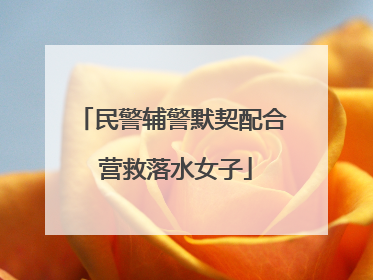 民警辅警默契配合 营救落水女子