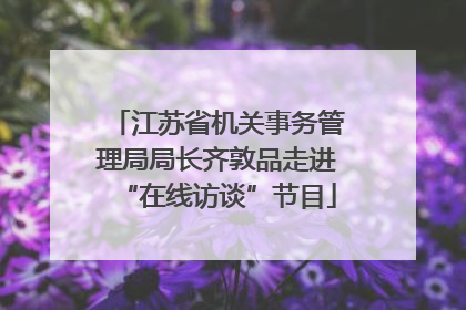 江苏省机关事务管理局局长齐敦品走进“在线访谈”节目