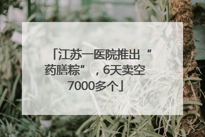 江苏一医院推出“药膳粽”，6天卖空7000多个