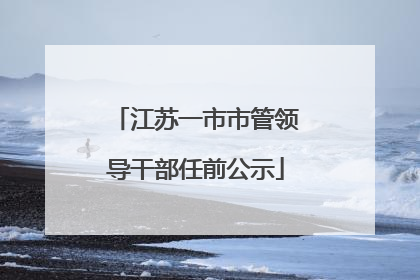 江苏一市市管领导干部任前公示