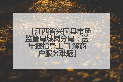 江西省兴国县市场监管局城岗分局：送年报指导上门 解商户服务难题