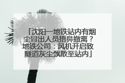 沈阳一地铁站内有烟尘冒出人员捂鼻撤离？地铁公司：风机开启致隧道灰尘飘散至站内