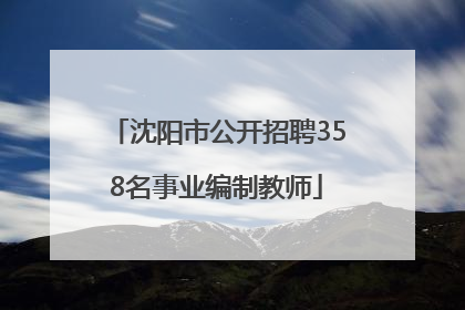 沈阳市公开招聘358名事业编制教师