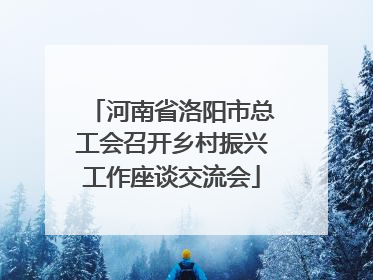 河南省洛阳市总工会召开乡村振兴工作座谈交流会