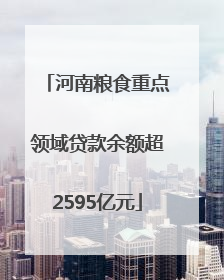 河南粮食重点领域贷款余额超2595亿元