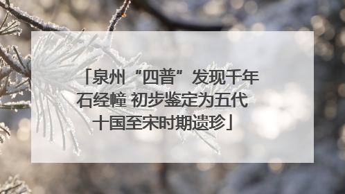 泉州“四普”发现千年石经幢 初步鉴定为五代十国至宋时期遗珍