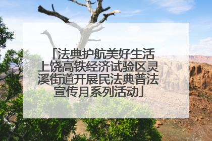 法典护航美好生活 上饶高铁经济试验区灵溪街道开展民法典普法宣传月系列活动