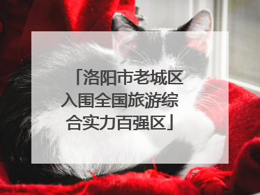 洛阳市老城区入围全国旅游综合实力百强区