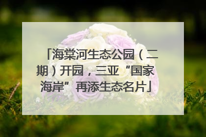 海棠河生态公园（二期）开园，三亚“国家海岸”再添生态名片