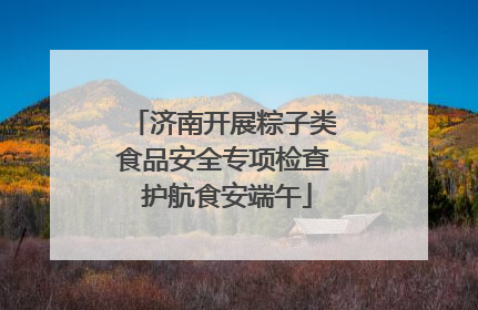 济南开展粽子类食品安全专项检查 护航食安端午