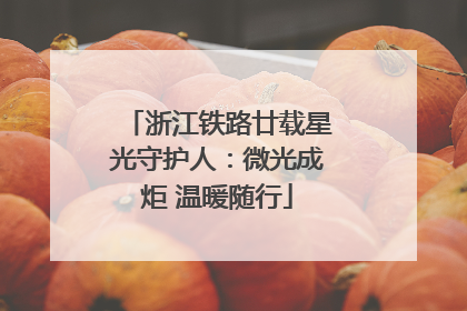 浙江铁路廿载星光守护人：微光成炬 温暖随行