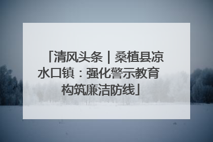 清风头条｜桑植县凉水口镇：强化警示教育 构筑廉洁防线