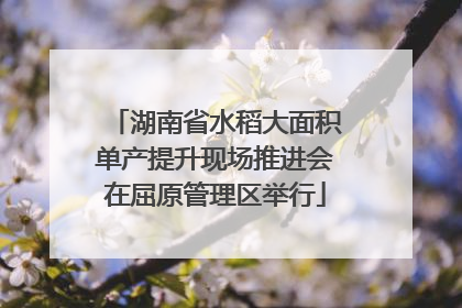 湖南省水稻大面积单产提升现场推进会在屈原管理区举行
