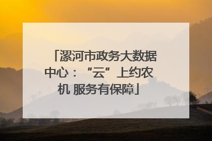 漯河市政务大数据中心：“云”上约农机 服务有保障