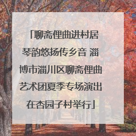 聊斋俚曲进村居 琴韵悠扬传乡音 淄博市淄川区聊斋俚曲艺术团夏季专场演出在杏园子村举行