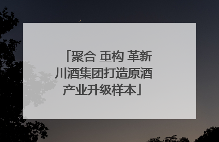 聚合 重构 革新 川酒集团打造原酒产业升级样本