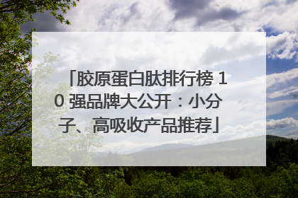 胶原蛋白肽排行榜 10 强品牌大公开：小分子、高吸收产品推荐