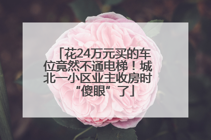 花24万元买的车位竟然不通电梯！城北一小区业主收房时“傻眼”了