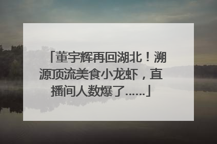 董宇辉再回湖北！溯源顶流美食小龙虾，直播间人数爆了……