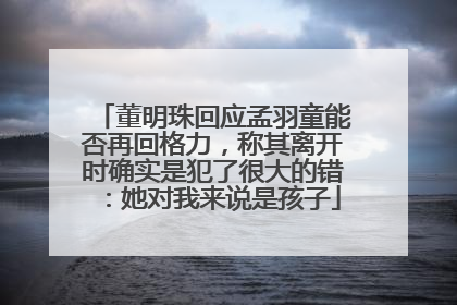 董明珠回应孟羽童能否再回格力，称其离开时确实是犯了很大的错：她对我来说是孩子