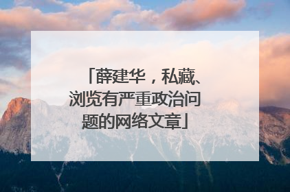 薛建华，私藏、浏览有严重政治问题的网络文章