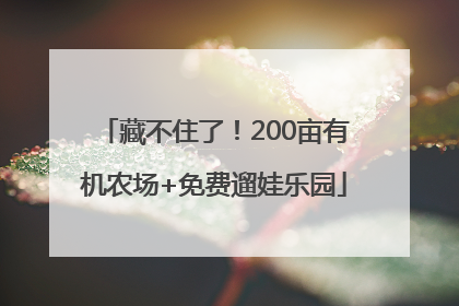 藏不住了！200亩有机农场+免费遛娃乐园