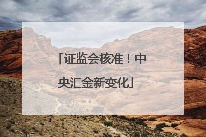 证监会核准！中央汇金新变化