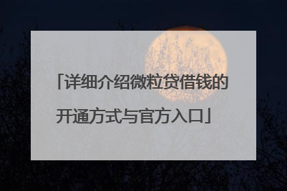 详细介绍微粒贷借钱的开通方式与官方入口