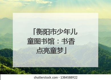 衡阳市少年儿童图书馆：书香点亮童梦