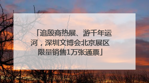 追殷商热展、游千年运河，深圳文博会北京展区限量销售1万张通票