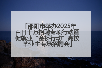 邵阳市举办2025年百日千万招聘专项行动暨促就业“金桥行动”高校毕业生专场招聘会