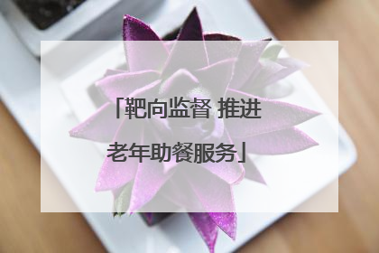 靶向监督 推进老年助餐服务