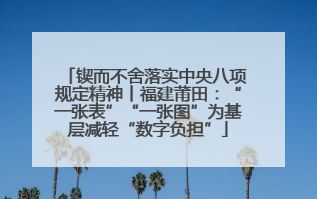 锲而不舍落实中央八项规定精神丨福建莆田：“一张表”“一张图”为基层减轻“数字负担”