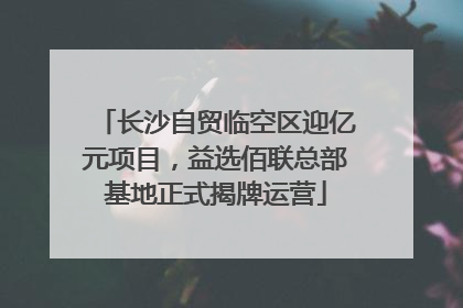 长沙自贸临空区迎亿元项目，益选佰联总部基地正式揭牌运营