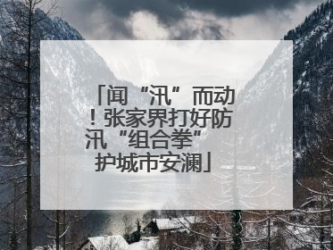 闻“汛”而动！张家界打好防汛“组合拳” 护城市安澜