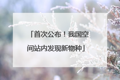 首次公布！我国空间站内发现新物种