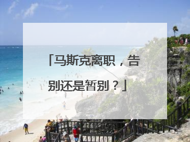 马斯克离职，告别还是暂别？