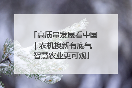 高质量发展看中国｜农机换新有底气 智慧农业更可观