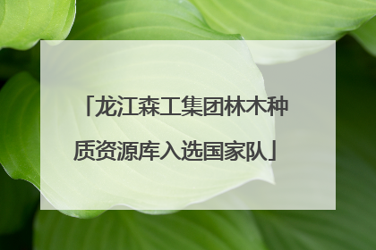 龙江森工集团林木种质资源库入选国家队
