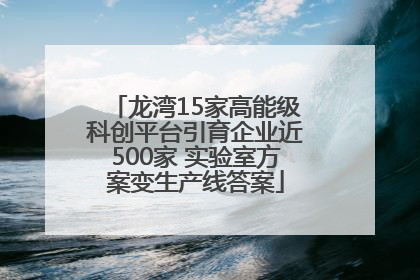 龙湾15家高能级科创平台引育企业近500家 实验室方案变生产线答案