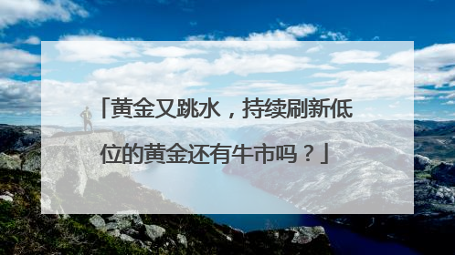 黄金又跳水，持续刷新低位的黄金还有牛市吗？
