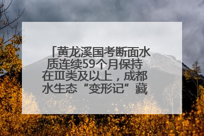 黄龙溪国考断面水质连续59个月保持在Ⅲ类及以上，成都水生态“变形记”藏着这些密码