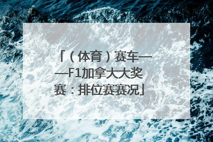 （体育）赛车——F1加拿大大奖赛：排位赛赛况