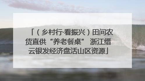 （乡村行·看振兴）田间农货直供“养老餐桌” 浙江缙云银发经济盘活山区资源
