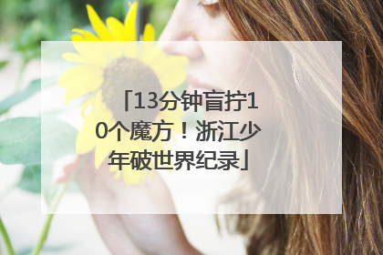 13分钟盲拧10个魔方！浙江少年破世界纪录