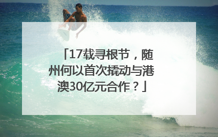17载寻根节，随州何以首次撬动与港澳30亿元合作？
