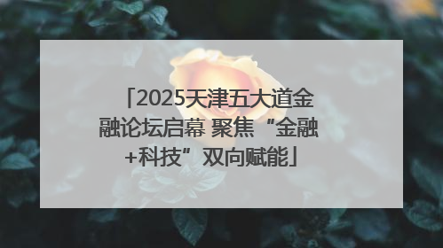 2025天津五大道金融论坛启幕 聚焦“金融+科技”双向赋能